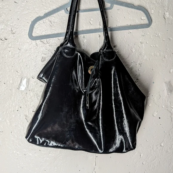 Innue Patent Leather Hobo Tote Shoulder Bag | Vintage Y2K - Picture 3 of 16